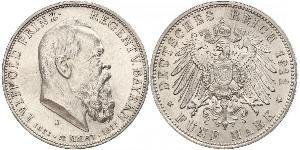 5 Марка Королівство Баварія (1806 - 1918) Срібло Otto of Bavaria (1848 – 1916)