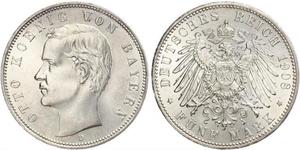 5 Марка Королівство Баварія (1806 - 1918) Срібло Otto of Bavaria (1848 – 1916)