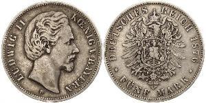 5 Марка Королівство Баварія (1806 - 1918) Срібло Людвіг II (король Баварії)(1845 – 1886)