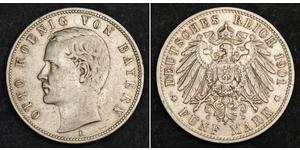 5 Марка Королівство Баварія (1806 - 1918) Срібло Otto of Bavaria (1848 – 1916)