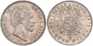 5 Марка Королівство Баварія (1806 - 1918) Срібло Людвіг II (король Баварії)(1845 – 1886)