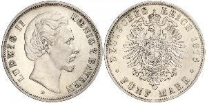 5 Марка Королівство Баварія (1806 - 1918) Срібло Людвіг II (король Баварії)(1845 – 1886)