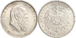 5 Марка Королівство Баварія (1806 - 1918) Срібло Otto of Bavaria (1848 – 1916)