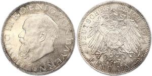 5 Марка Королівство Баварія (1806 - 1918) Срібло Людвіг III (король Баварії) (1845 – 1921)