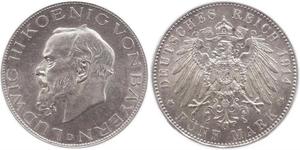 5 Марка Королівство Баварія (1806 - 1918) Срібло Людвіг III (король Баварії) (1845 – 1921)