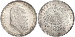 5 Марка Королівство Баварія (1806 - 1918) Срібло Otto of Bavaria (1848 – 1916)