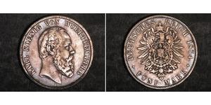 5 Марка Королівство Вюртемберг Срібло Charles I of Württemberg