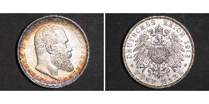 5 Марка Королівство Вюртемберг Срібло Wilhelm II, German Emperor (1859-1941)