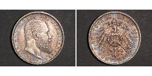 5 Марка Королівство Вюртемберг Срібло Wilhelm II, German Emperor (1859-1941)
