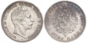 5 Марка Королівство Пруссія (1701-1918) Срібло Wilhelm II, German Emperor (1859-1941)