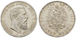 5 Марка Королівство Пруссія (1701-1918) Срібло Фрідріх III (німецький імператор) (1831-1888)