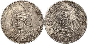 5 Марка Королівство Пруссія (1701-1918) Срібло Wilhelm II, German Emperor (1859-1941)