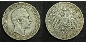 5 Марка Королівство Пруссія (1701-1918) Срібло Wilhelm II, German Emperor (1859-1941)