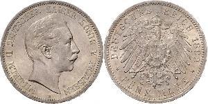 5 Марка Королівство Пруссія (1701-1918) Срібло Wilhelm II, German Emperor (1859-1941)