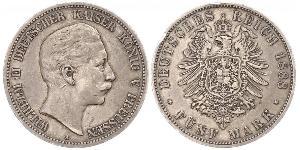 5 Марка Королівство Пруссія (1701-1918) Срібло Wilhelm II, German Emperor (1859-1941)