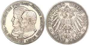 5 Марка Королівство Саксонія (1806 - 1918) Срібло Frederick Augustus III of Saxony (1865-1932)