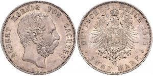 5 Марка Королівство Саксонія (1806 - 1918) Срібло Albert of Saxony