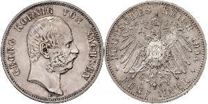 5 Марка Королівство Саксонія (1806 - 1918) Срібло George, King of Saxony