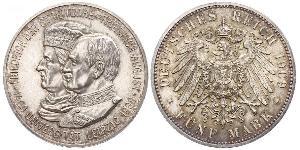 5 Марка Королівство Саксонія (1806 - 1918) Срібло Frederick Augustus III of Saxony (1865-1932)