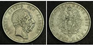 5 Марка Королівство Саксонія (1806 - 1918) Срібло Albert of Saxony