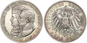 5 Марка Королівство Саксонія (1806 - 1918) Срібло Frederick Augustus III of Saxony (1865-1932)
