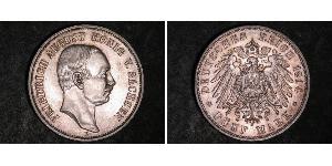 5 Марка Королівство Саксонія (1806 - 1918) Срібло Frederick Augustus III of Saxony (1865-1932)