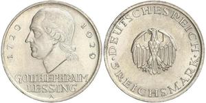 5 Марка Німецька імперія (1871-1918) Срібло Готгольд Ефраїм Лессінг