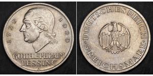 5 Марка Німецька імперія (1871-1918) Срібло Готгольд Ефраїм Лессінг