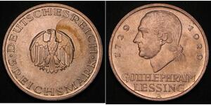 5 Марка Німецька імперія (1871-1918) Срібло Готгольд Ефраїм Лессінг