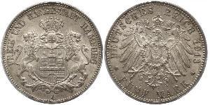 5 Марка Німецька імперія (1871-1918) / Гамбург Срібло 