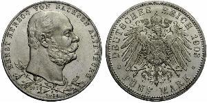 5 Марка Саксен-Альтенбург  (1826 - 1920) Срібло Ernst I, Duke of Saxe-Altenburg (1826 - 1908)