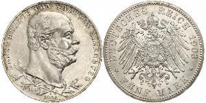 5 Марка Саксен-Альтенбург  (1826 - 1920) Срібло Ernst I, Duke of Saxe-Altenburg (1826 - 1908)