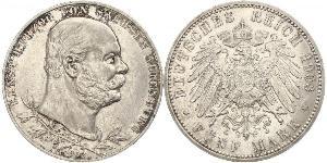 5 Марка Саксен-Альтенбург  (1826 - 1920) Срібло Ernst I, Duke of Saxe-Altenburg (1826 - 1908)