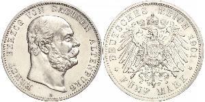 5 Марка Саксен-Альтенбург  (1826 - 1920) Срібло Ernst I, Duke of Saxe-Altenburg (1826 - 1908)