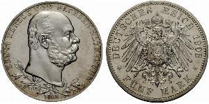 5 Марка Саксен-Альтенбург  (1826 - 1920) Срібло Ernst I, Duke of Saxe-Altenburg (1826 - 1908)
