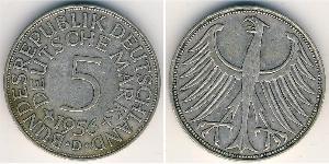 5 Марка ФРН (1949-1990) Срібло 