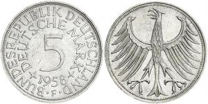 5 Марка ФРН (1949-1990) Срібло 