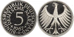 5 Марка ФРН (1949-1990) Срібло 