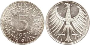 5 Марка ФРН (1949-1990) Срібло 