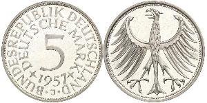 5 Марка ФРН (1949-1990) Срібло 