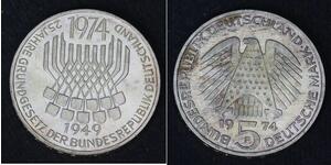 5 Марка ФРН (1949-1990) Срібло 