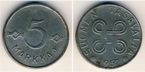 5 Марка Финляндия (1917 - ) Сталь 