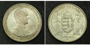5 Пенге Королевство Венгрия (1920 - 1946) Серебро Хорти, Миклош