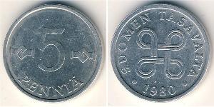 5 Пені Фінляндія (1917 - ) Алюміній 