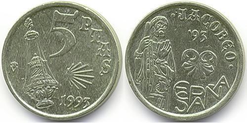 5 Песета Королівство Іспанія (1976 - ) Нікель/Залізо 