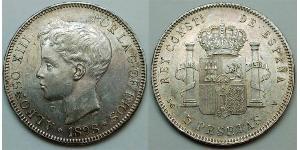 5 Песета Королевство Испания (1874 - 1931) Серебро 