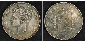 5 Песета Королевство Испания (1874 - 1931) Серебро 