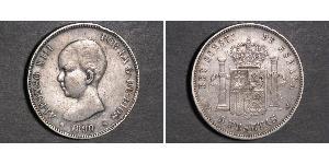 5 Песета Королевство Испания (1874 - 1931) Серебро Alfonso XIII of Spain (1886 - 1941)