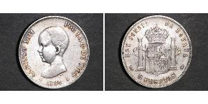 5 Песета Королевство Испания (1874 - 1931) Серебро Alfonso XIII of Spain (1886 - 1941)