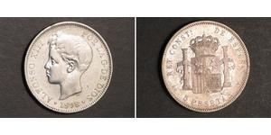 5 Песета Королевство Испания (1874 - 1931) Серебро 